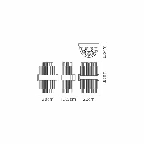 Kade Wall Light Brass - Amber Glass